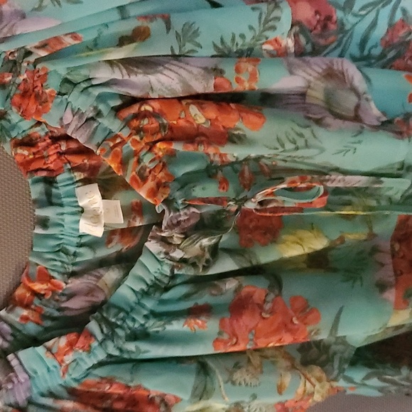 Womens Decree Peasant Style Sleeveless Top. Teal/Multi. Sz M. New W/O Tag. - Picture 3 of 8